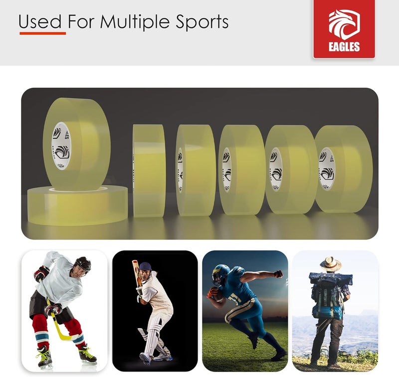 Eagle's Bulk Hockey Tape Black, White or Clear Multipurpose Tape Roll - Strong Adhesive - Durable Cloth or PVC Tape - Hokey Sports Gifts, Accessories, Equipment, Gear - Image 3